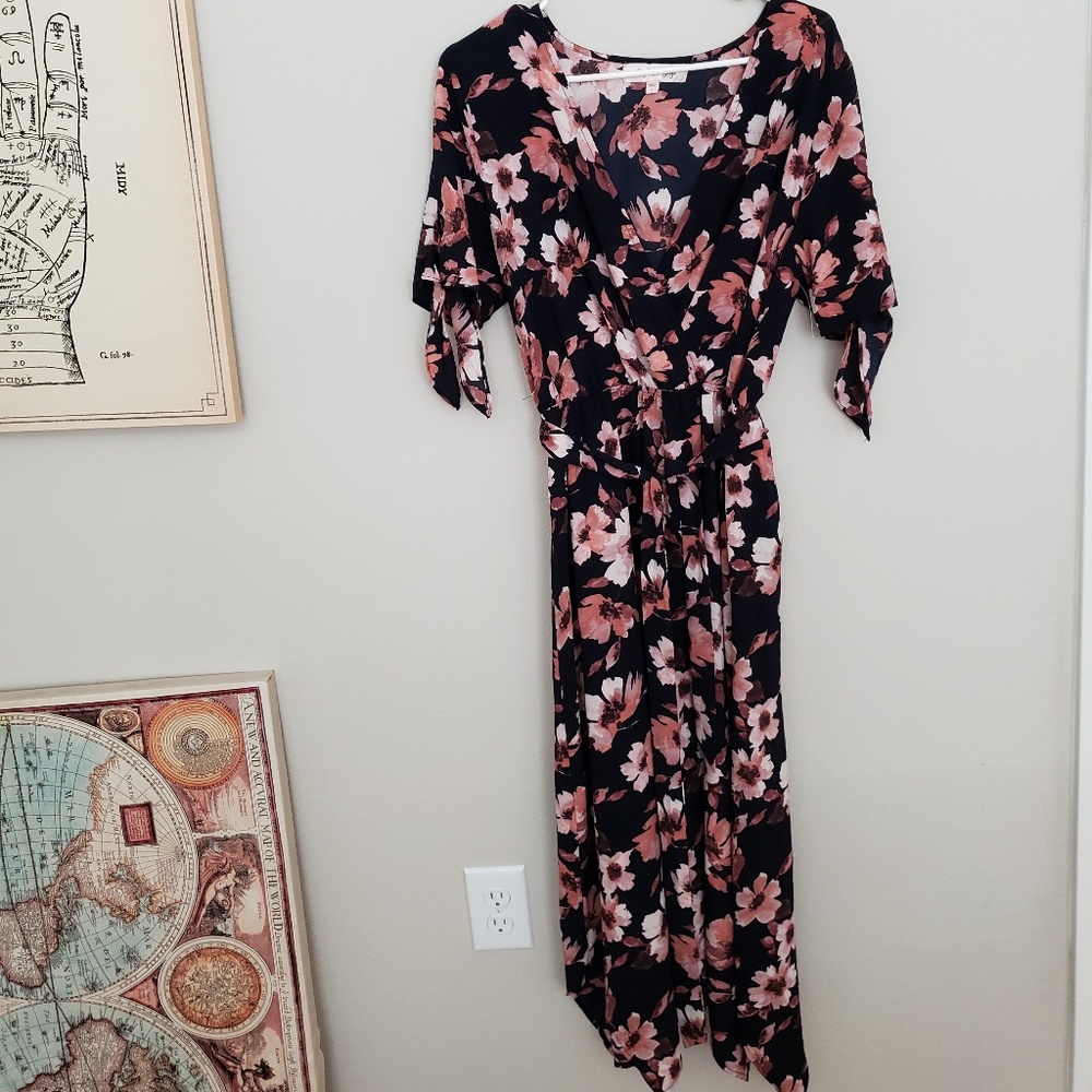 Magnolia Skye Maxi Faux Wrap Dress with Ties